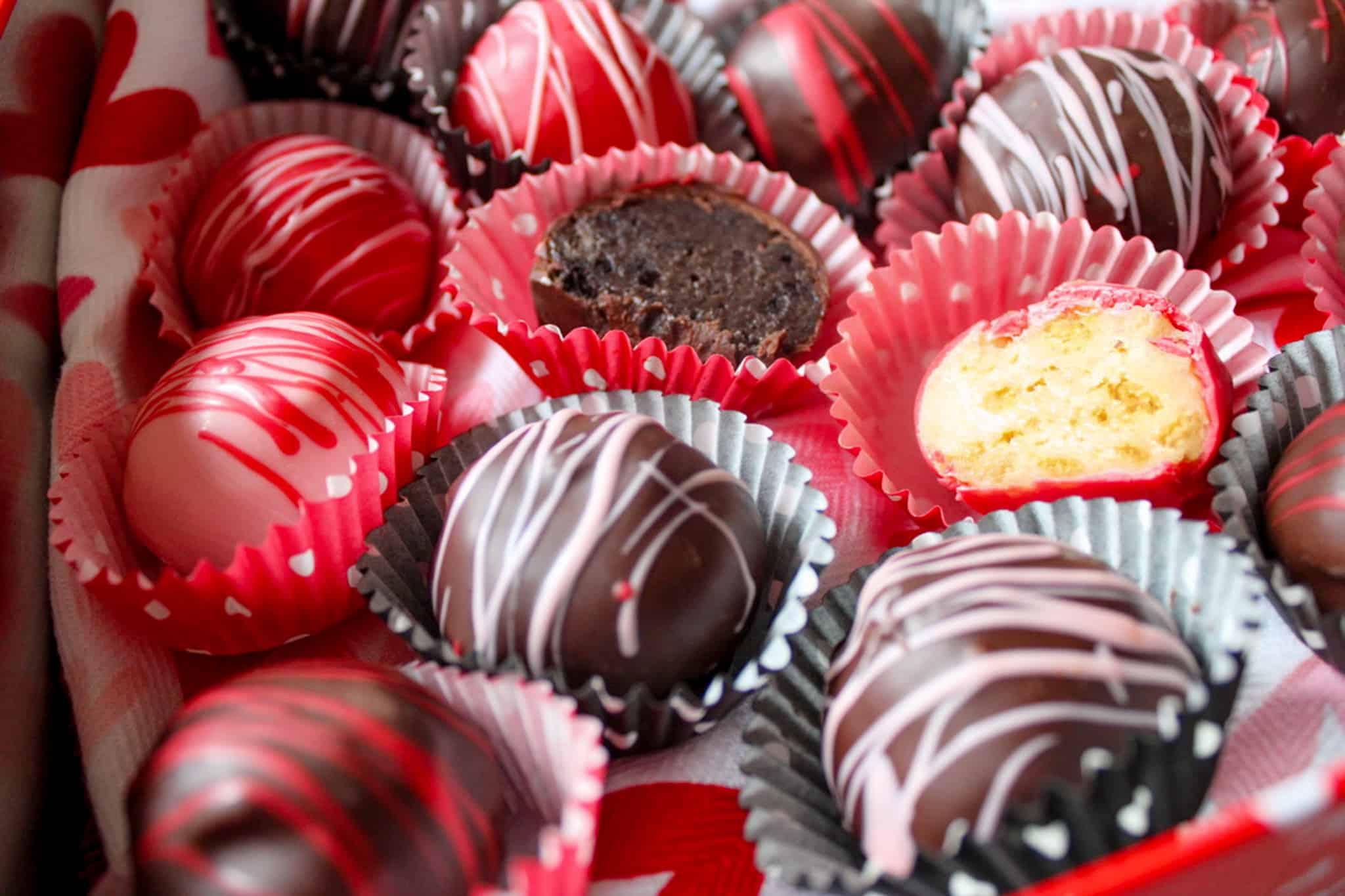 Close up of Oreo truffles. 